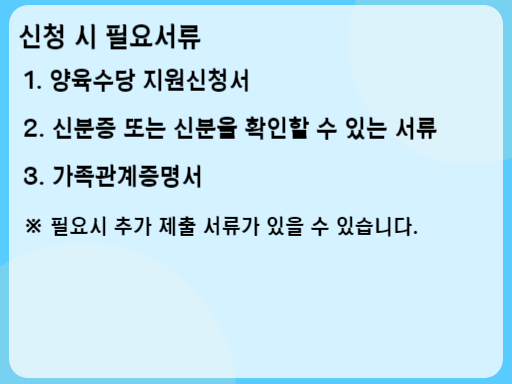 2023 가정양육수당 신청 시 필요서류