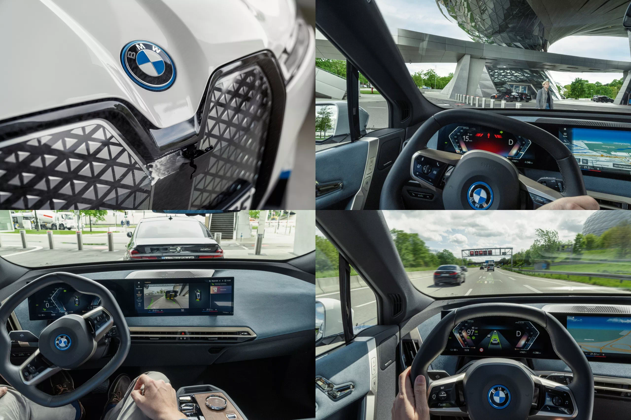 BMW iX에는 전방 카메라 세척 기능과 몇 가지 운전자 주행 보조 기능을 갖추고 있습니다.
