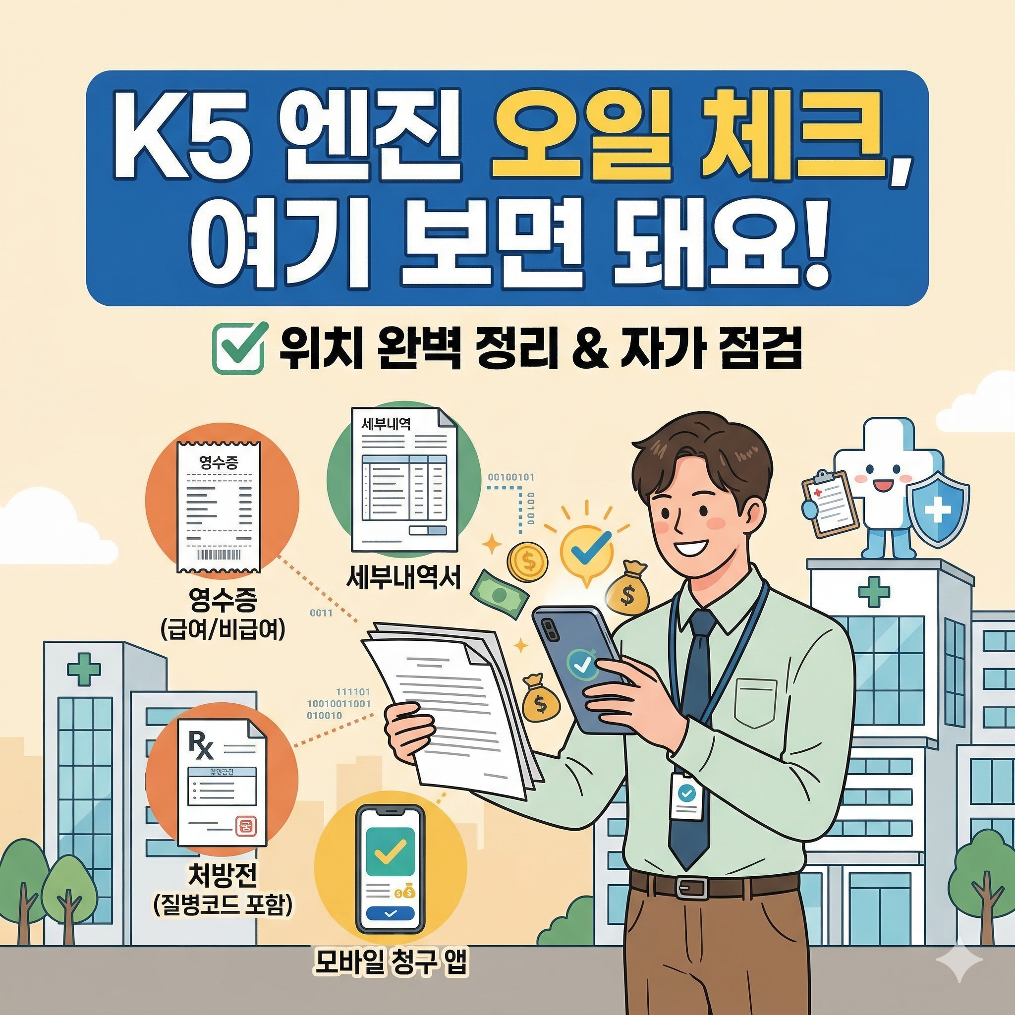 K5 엔진 오일 레벨 게이지 위치 및 자가 점검 가이드