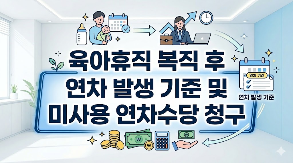 2026년 기준 육아휴직 기간 출근 인정 여부 및 근로기준법 연차 발생 기준, 복직 후 인사팀 거절 시 미사용 연차수당 청구 방법과 퇴사 전 100% 챙기는 실전 노무 가이드