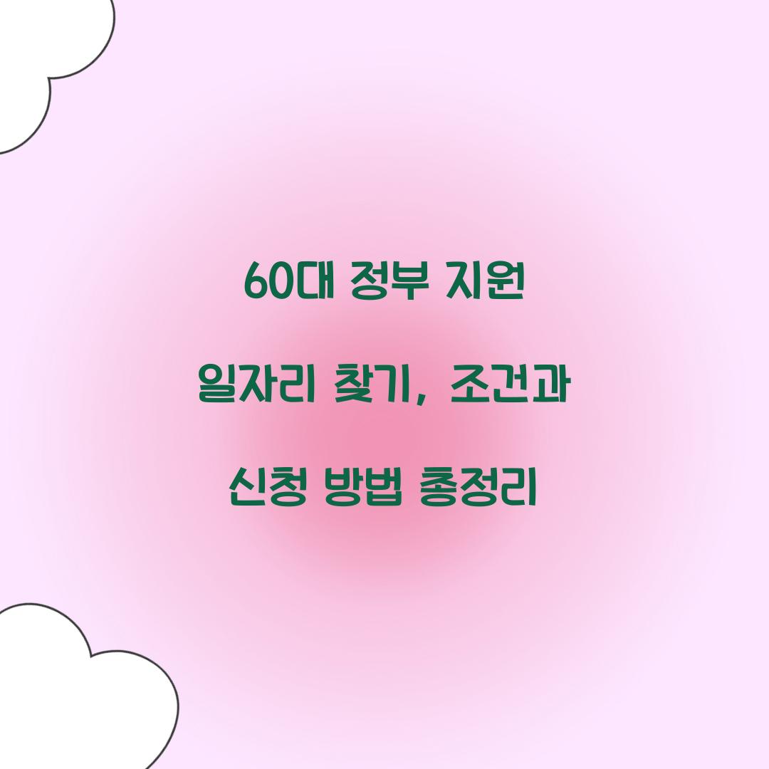 60대 정부 지원 일자리