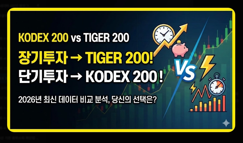 KODEX 200 vs TIGER 200 비교 총보수&middot;거래량&middot;순자산 분석 및 선택 가이드 (2026)