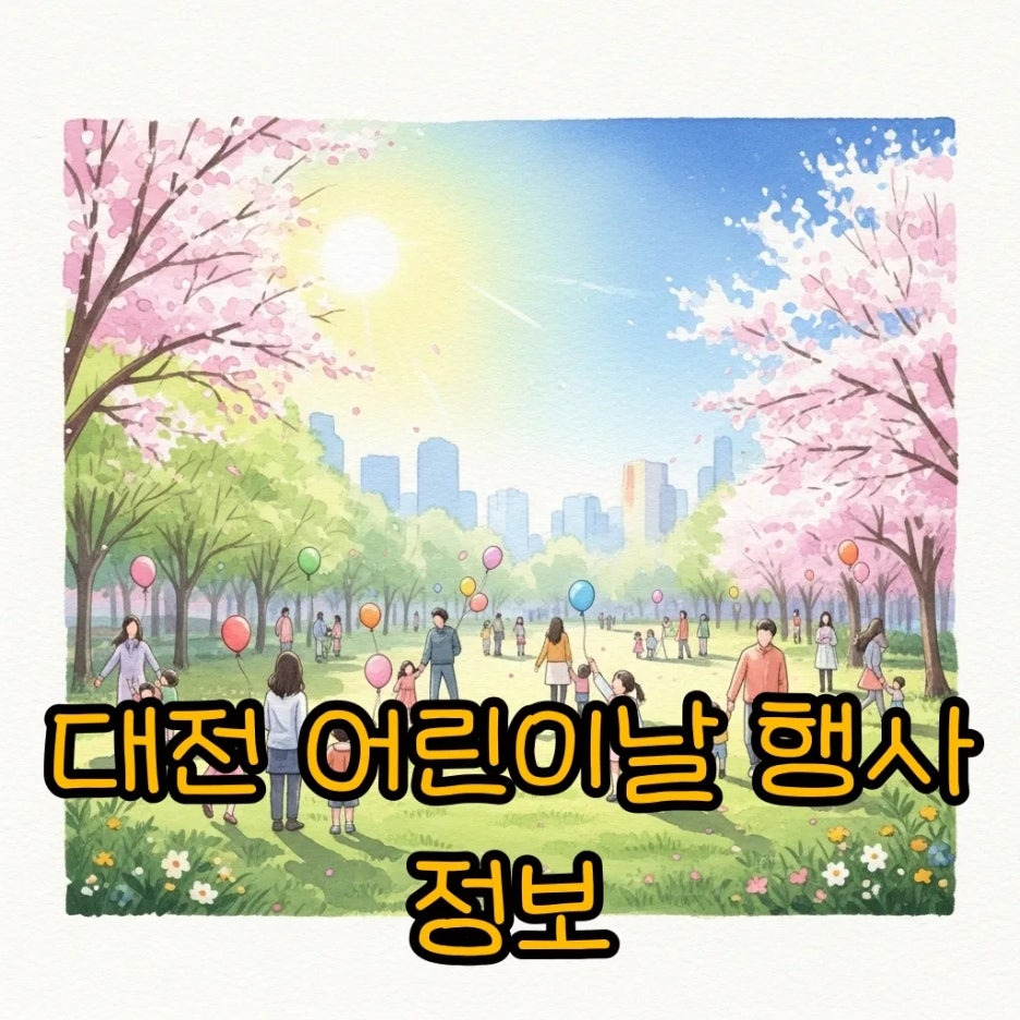 화창한 날씨 아래 대전 공원에서 즐겁게 노는 가족들