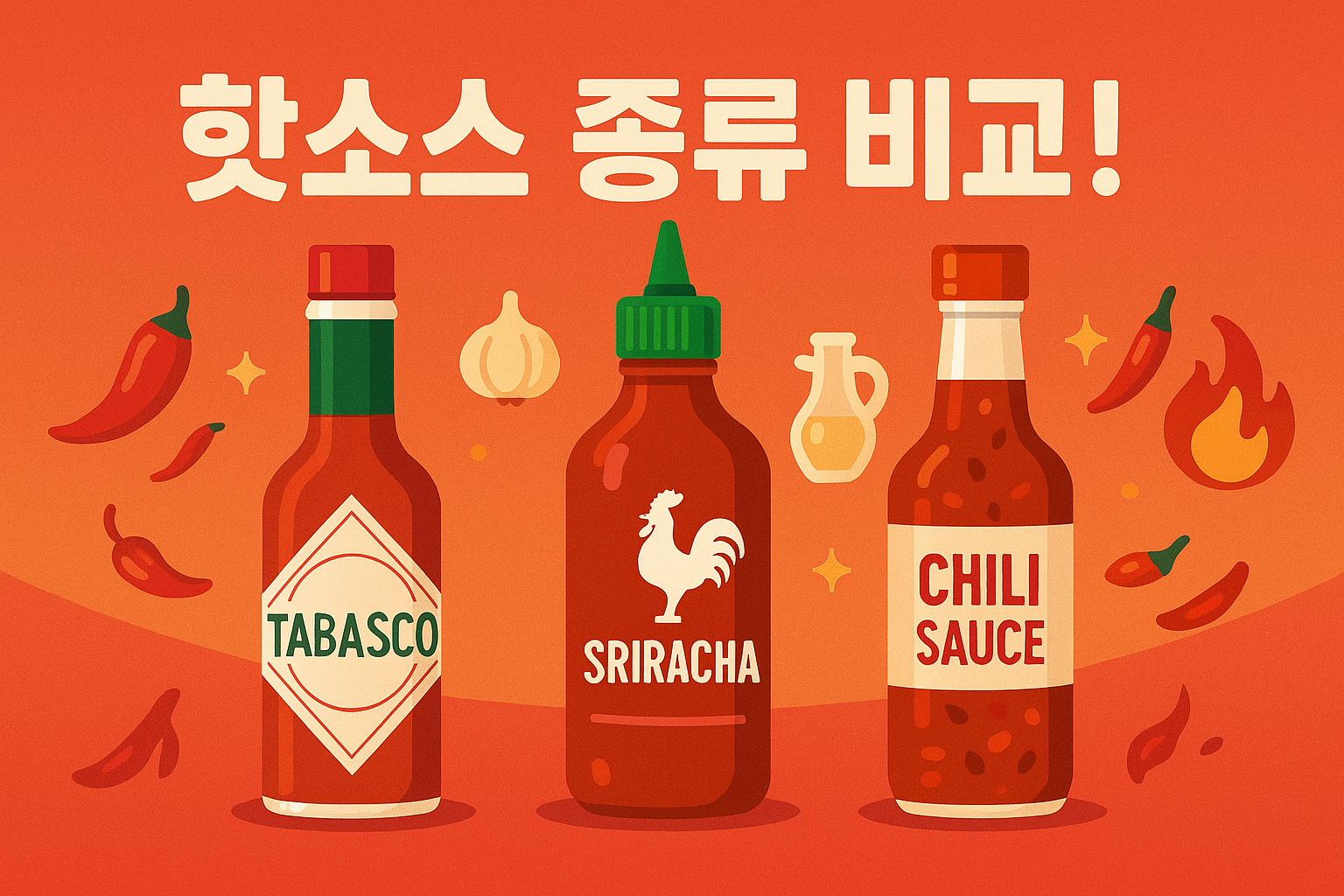 전 세계 핫소스 종류 비교 🌍 타바스코, 스리라차, 칠리소스의 차이!