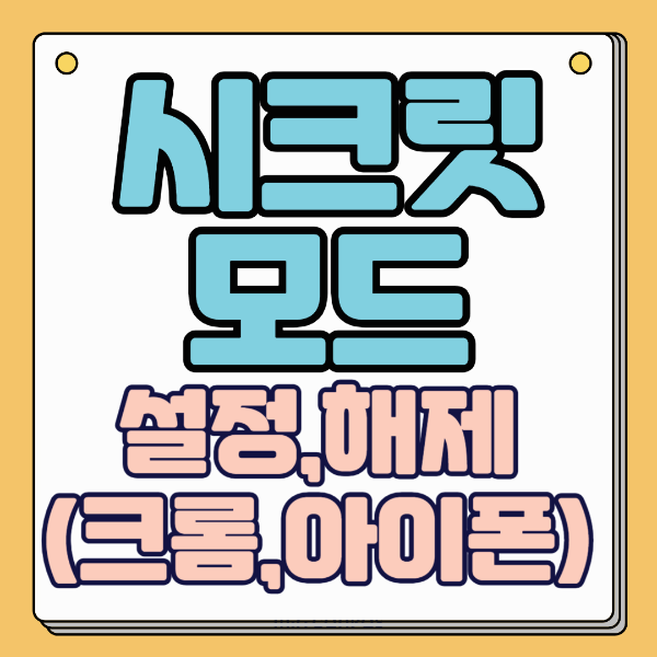 안드로이드 아이폰 시크릿모드 설정 해제