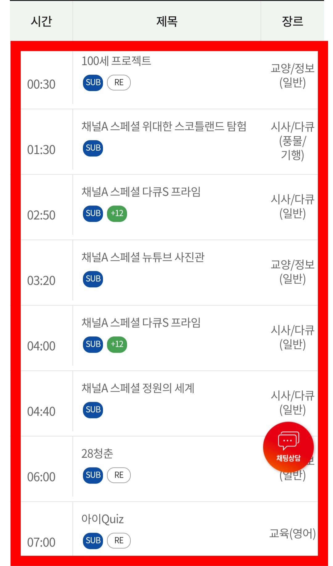 KT-HCN-부산방송-채널번호-및-편성표-확인-방법-안내-그러면-원하는-날짜의-채널A-프로그램명과-방송-시간을-확인할-수-있습니다.
