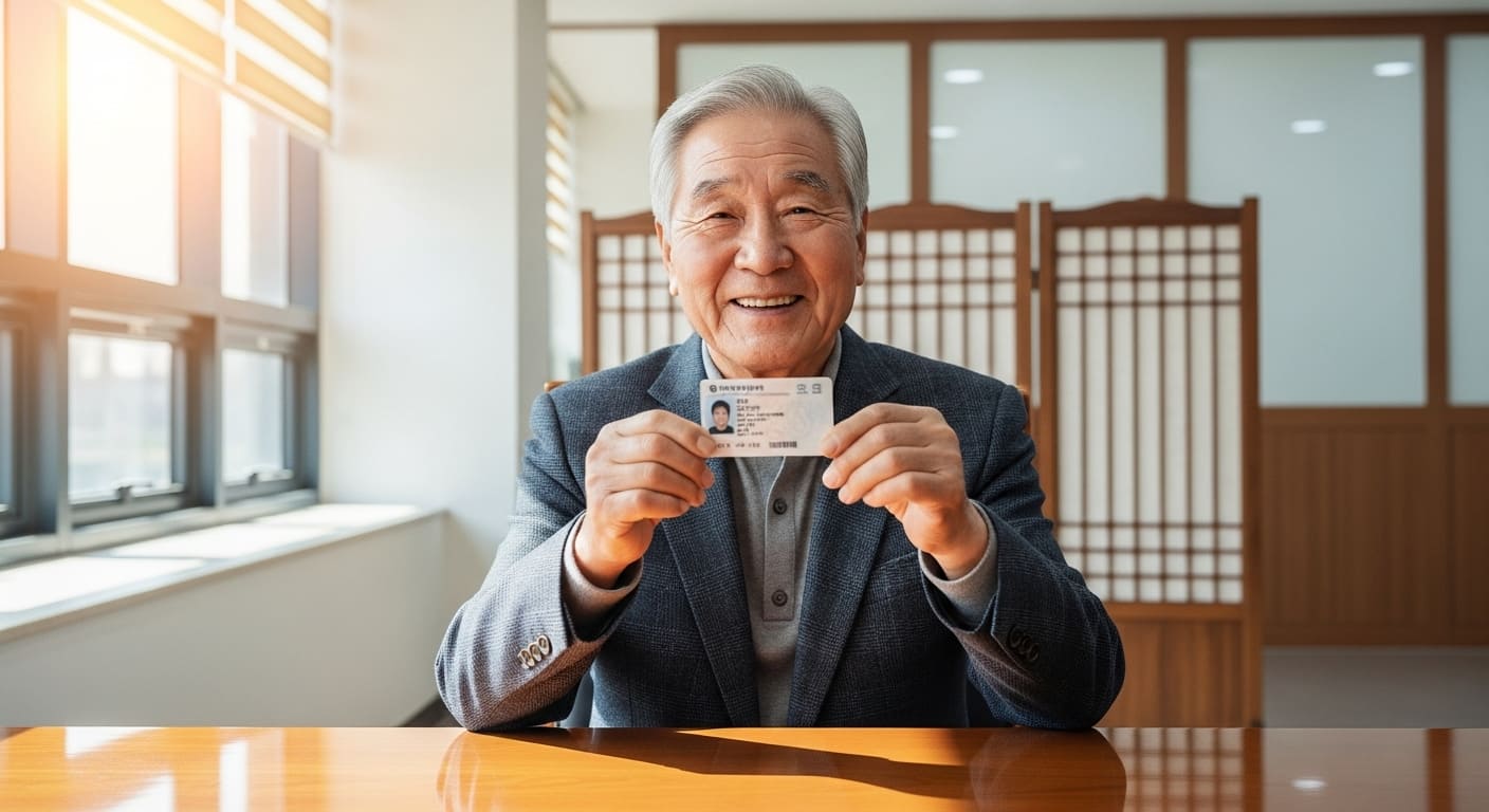 운전면허 반납 지원금을 신청하는 노인 모습