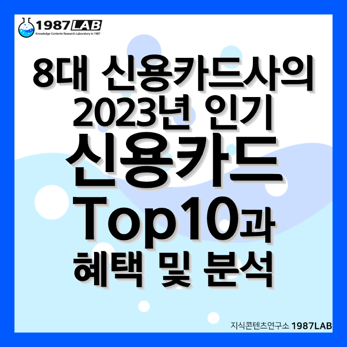 8대 신용카드사의 2023년 인기 신용카드 Top10과 혜택 및 분석