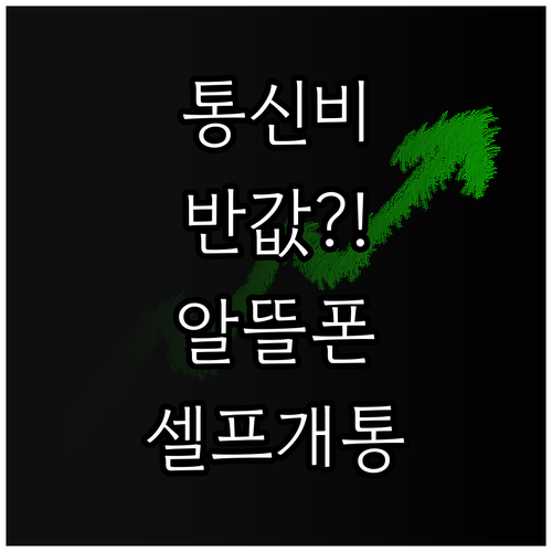 통신비 절약 알뜰폰 셀프개통 방법..