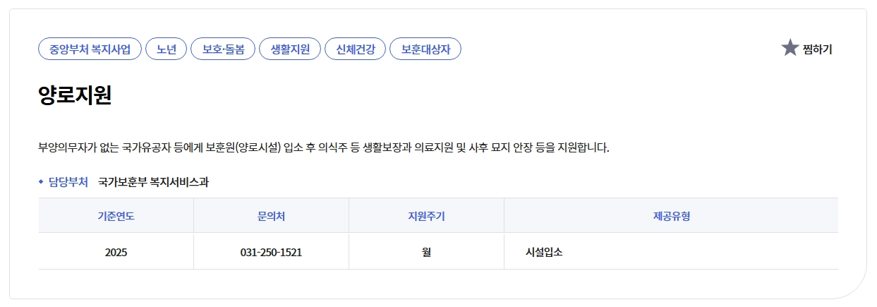 보훈대상자 양로지원 신청자격,입소절차,입소대상 3분 확인