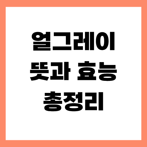 얼그레이 뜻과 효능 총정리
