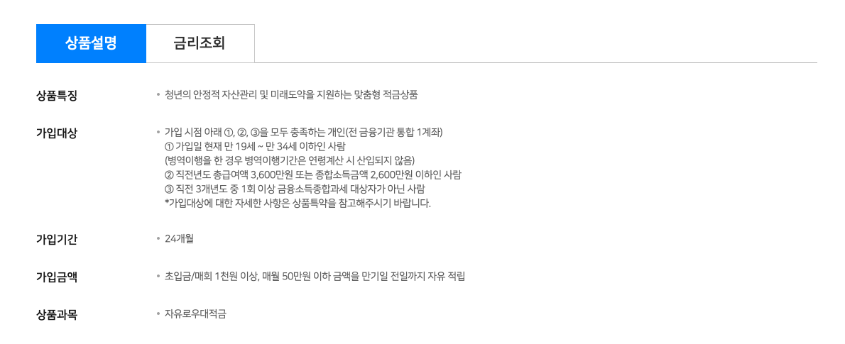 청년희망적금-신청자격-농협은행