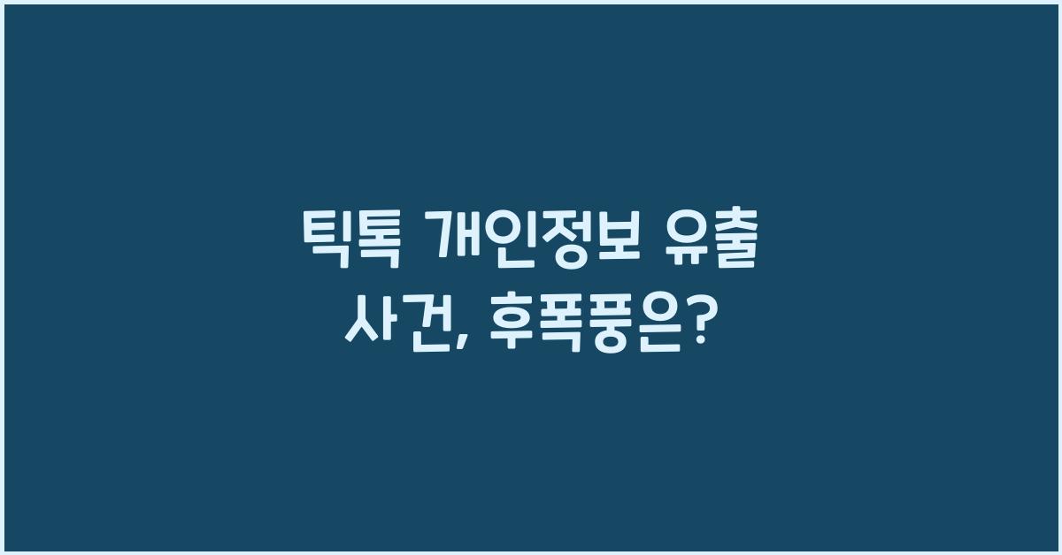 틱톡 개인정보 유출