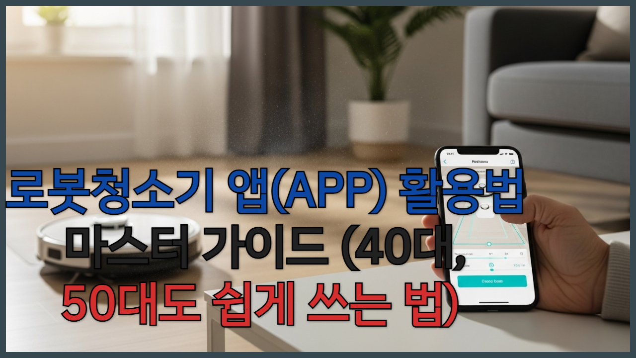 로봇청소기 앱(APP) 활용법 마스터 가이드 (40대, 50대도 쉽게 쓰는 법)
