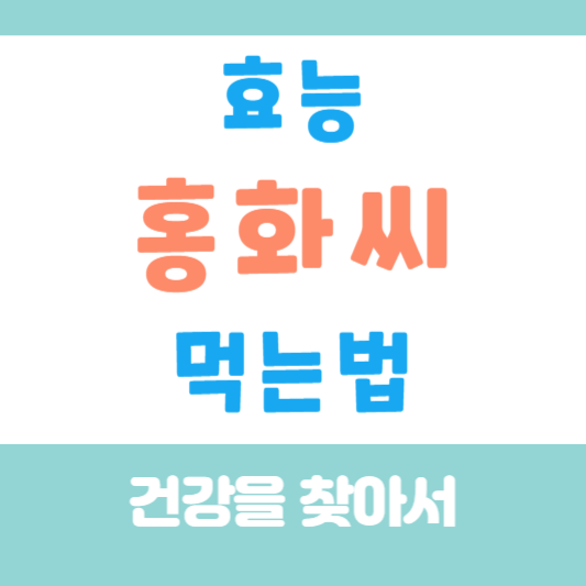 홍화씨 효능 먹는법