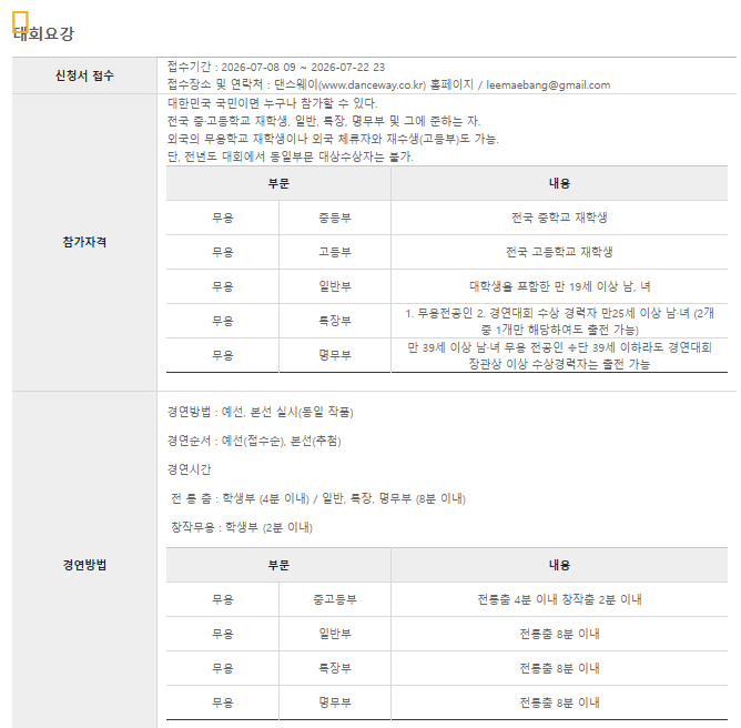 대회요강