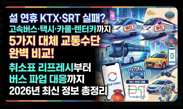 예매 실패 시 교통수단(고속버스,택시)(비교 + 전략)