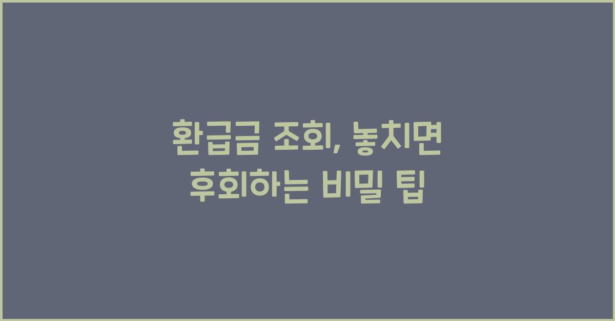 환급금 조회