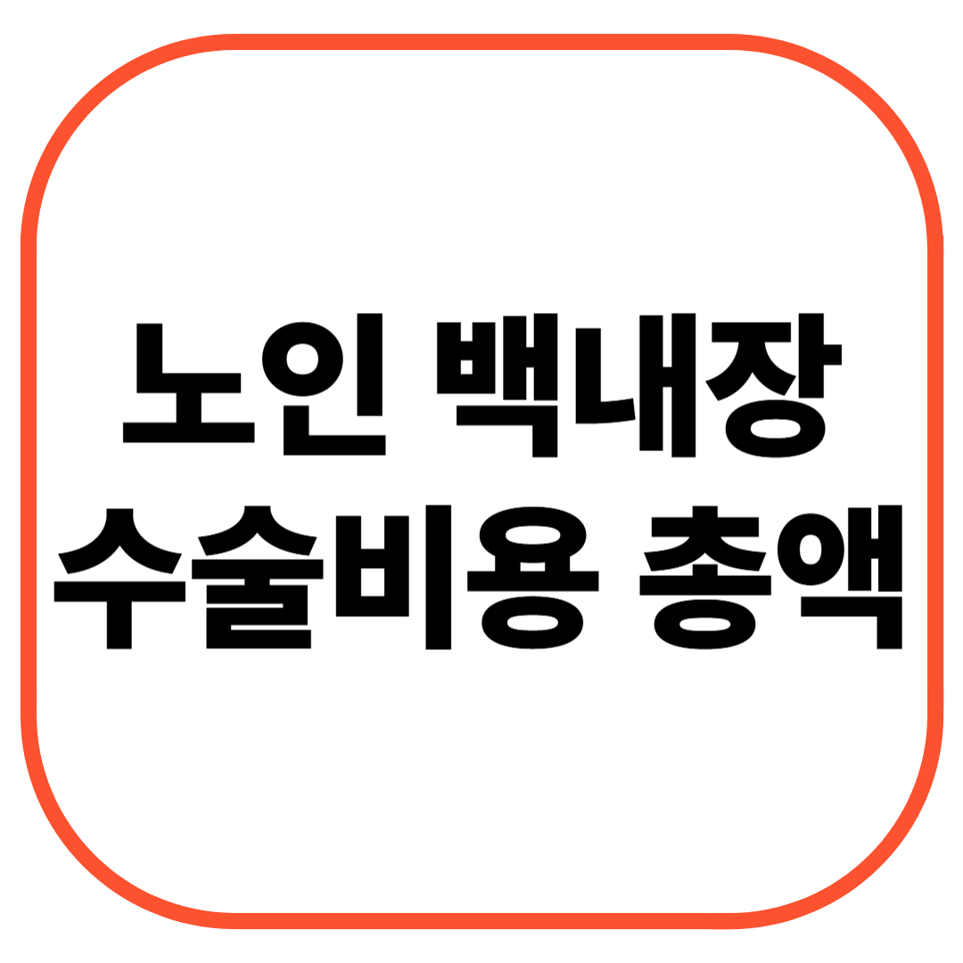 노인백내장수술비용