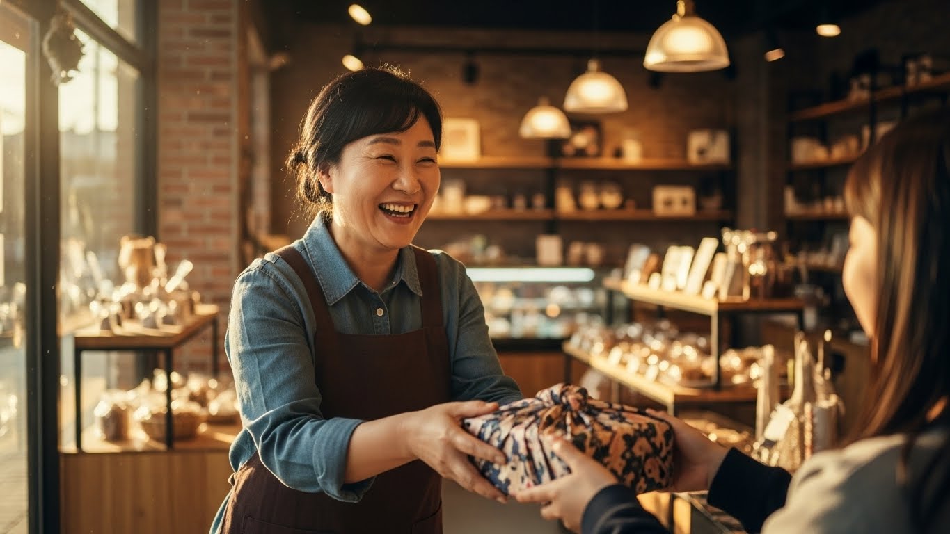진심을 다한 서비스로 손님과 깊은 유대감을 형성하며 즐겁게 장사하는 사장님의 모습