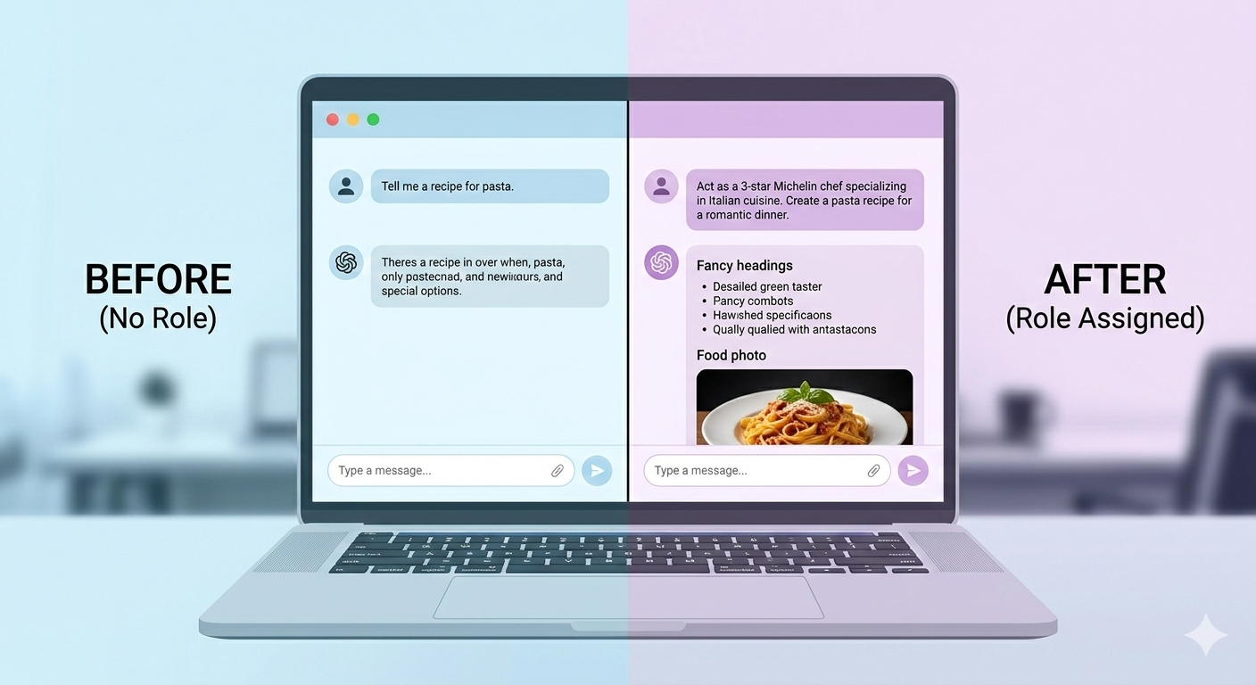 역할 부여' 전후의 답변 수준 차이
