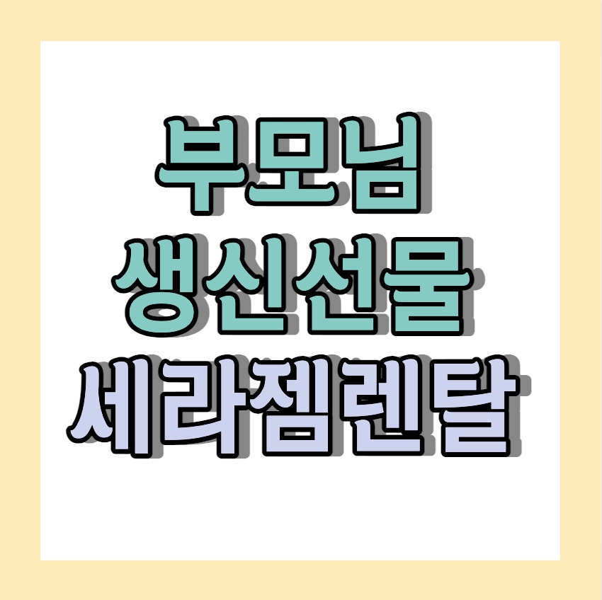 부모님 생신선물 &lt;세라젬 렌탈&gt;