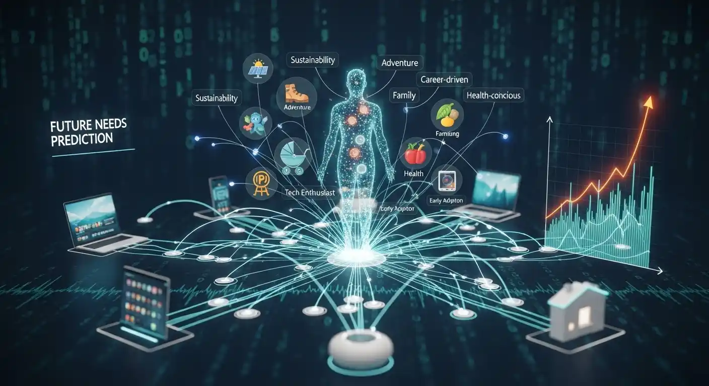 <img src="ai_analyzing_consumption_to_predict_personal_values.webp" alt="AI가 소비 데이터를 분석하여 개인의 가치관과 라이프스타일을 파악하고 미래의 욕구까지 예측하는 과정을 표현한 이미지 입니다">