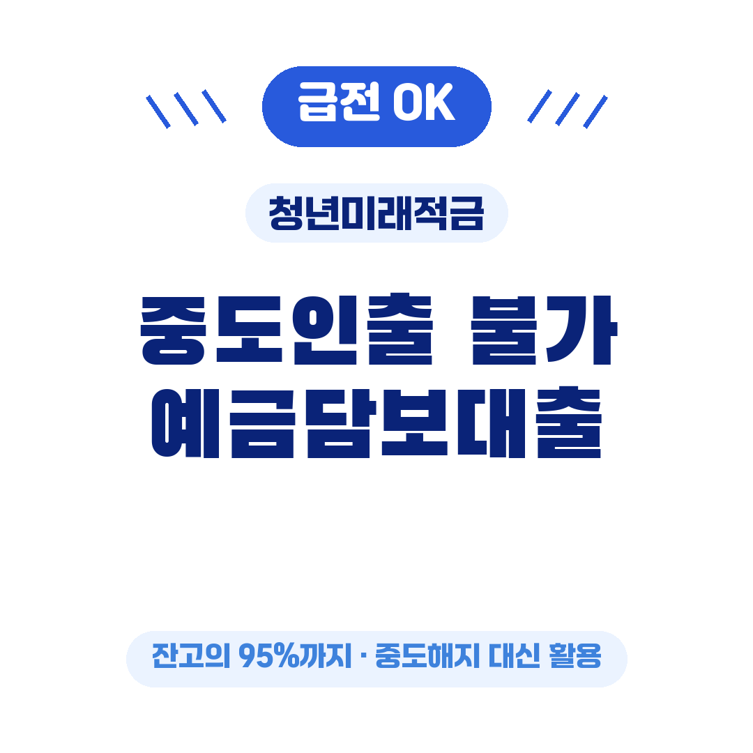 청년미래적금 중도인출 예금담보대출 급전 사용 방법 정리