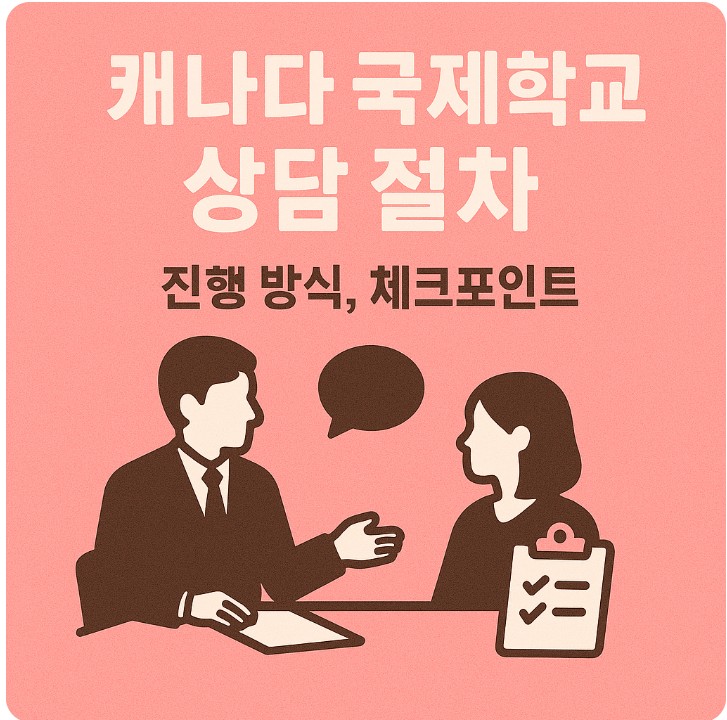 캐나다 국제학교 상담 절차, 진행 방식, 체크포인트 관련