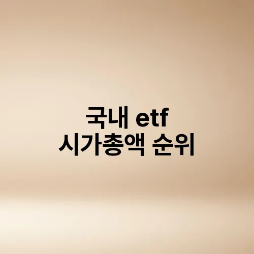 국내 etf 시가총액 순위