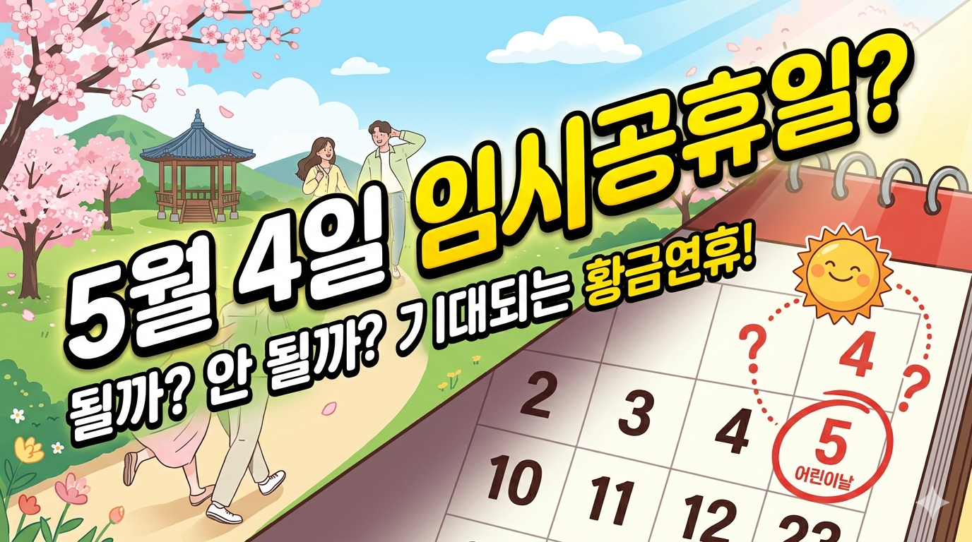 2026년 5월 황금연휴 완성될까? 5월 4일 임시공휴일 가능성 총정리
