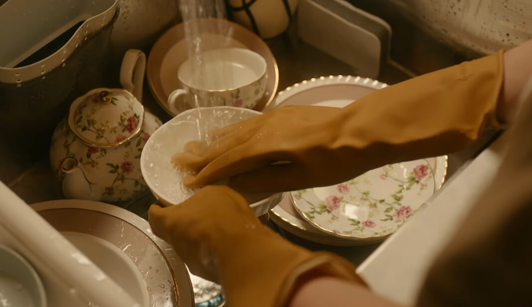 설거지를 하는 다해