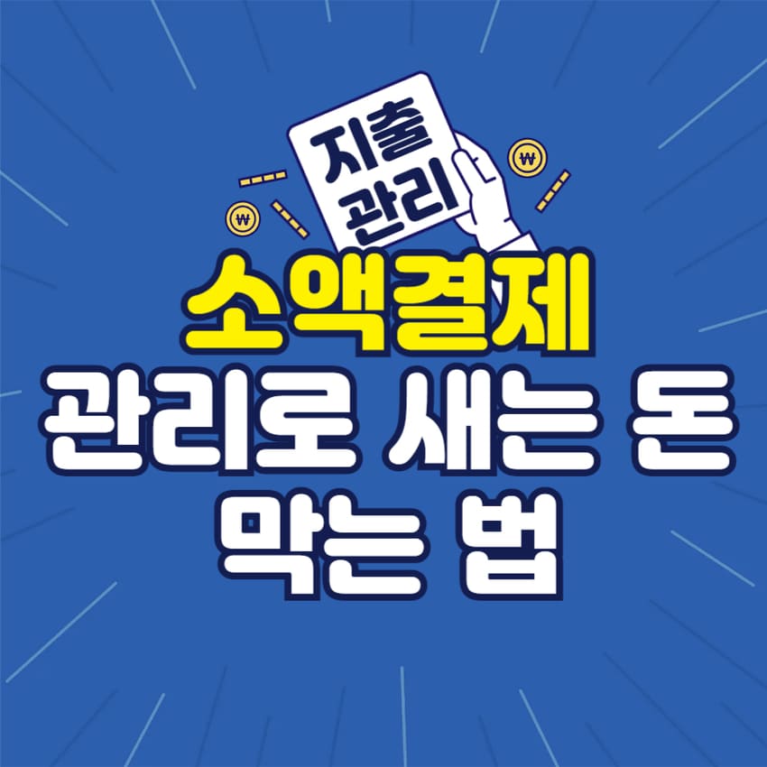소액결제 관리로 새는 돈 막는 법 (숨은 지출 통제·결제습관·실전 절약전략)