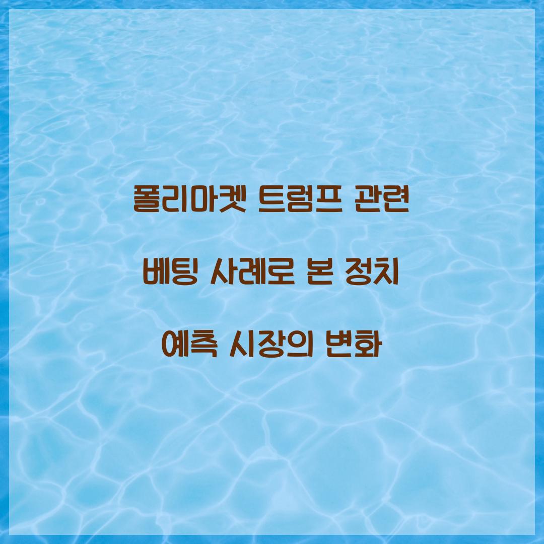 폴리마켓 트럼프 관련 베팅 사례