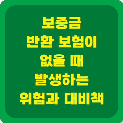 보증금 반환 보험이 없을 때 발생하는 위험과 대비책