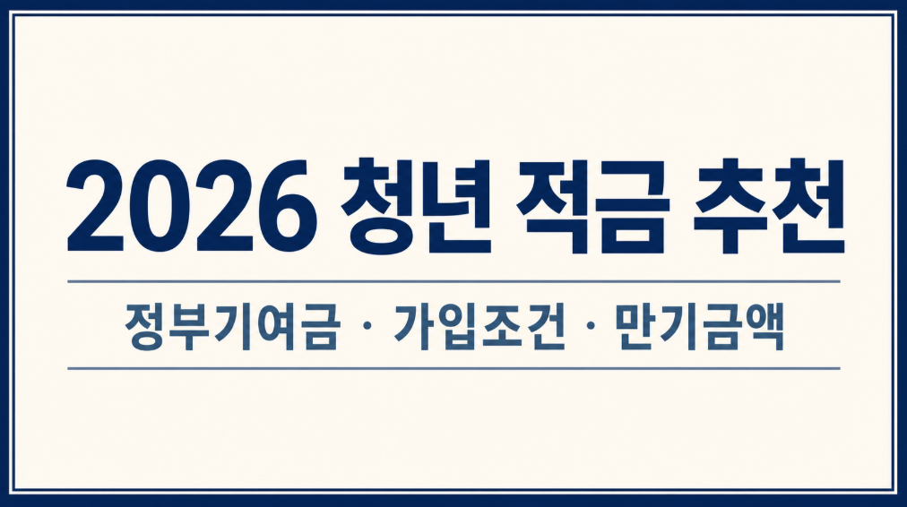 2026년 청년 적금 추천 총정리｜청년미래적금 조건&middot;금리&middot;신청 방법