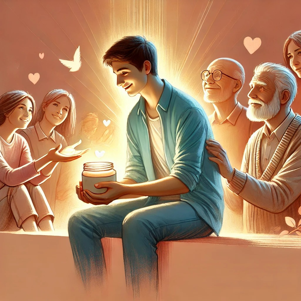 사람들과 교감을 하며 삶의 의미를 느끼는 청년