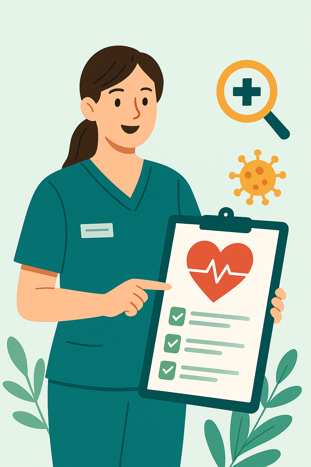 설명해주는 간호사