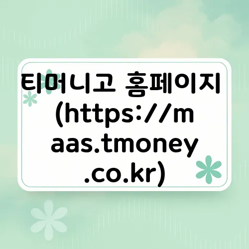 티머니고 홈페이지 (https://maas.tmoney.co.kr)
