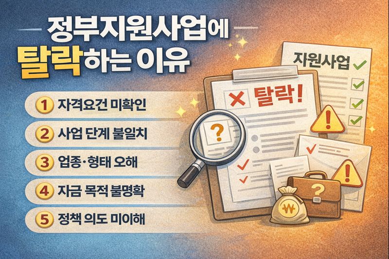 대부분 사람들이 정부지원사업에 탈락하는 이유