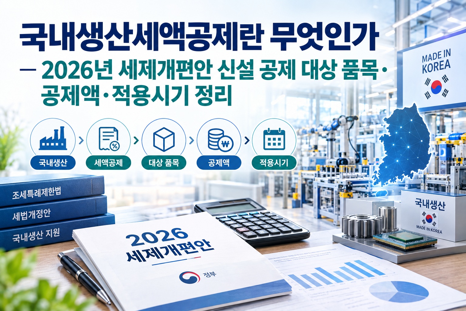 국내생산세액공제란 무엇인가 — 2026년 세제개편안 신설 공제 대상 품목·공제액·적용시기 정리