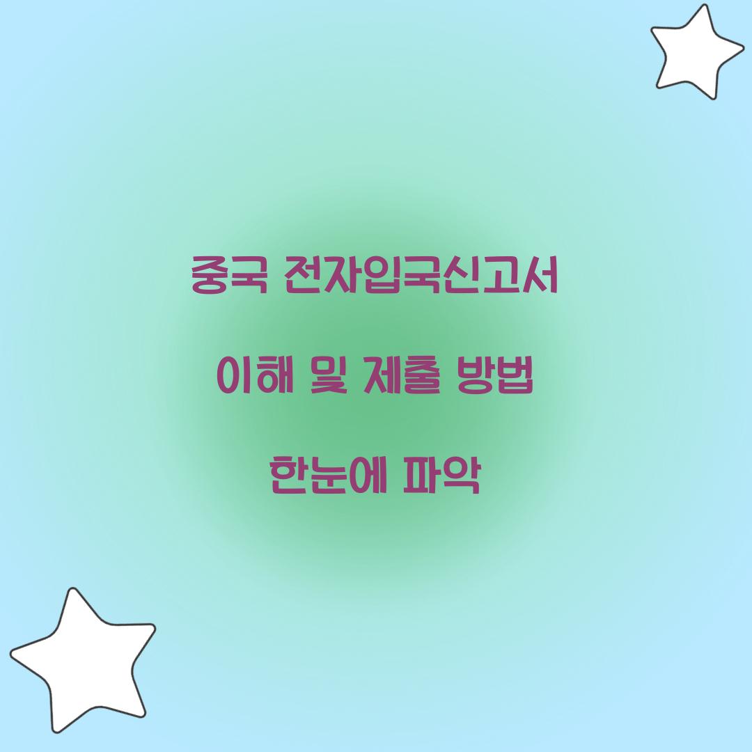 중국 전자입국신고서