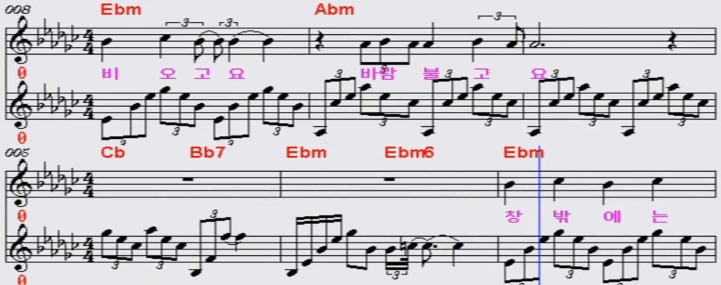 송창식 창밖에는 비오고요 악보