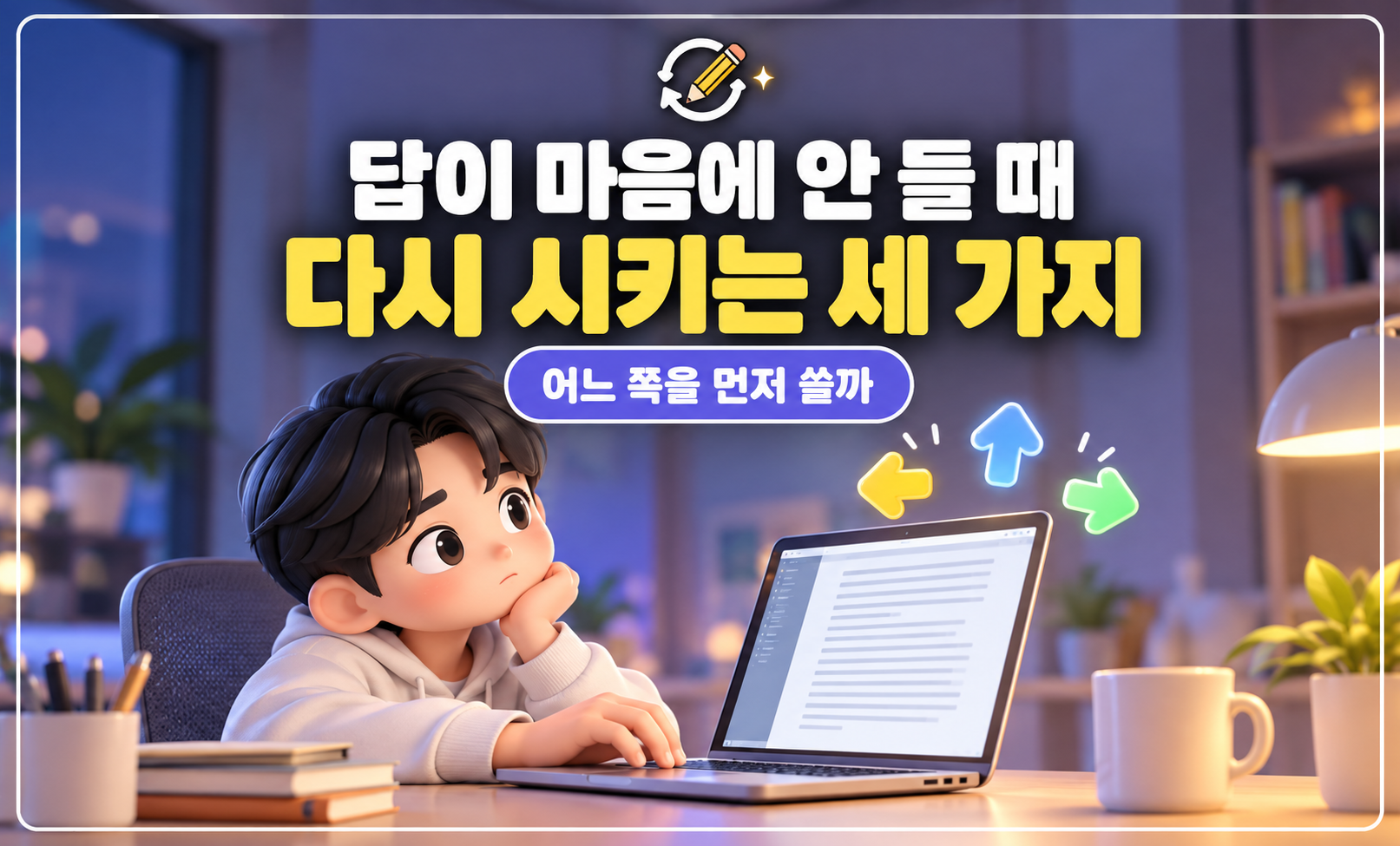 마음에 안 드는 답 앞에서 멈춘 자리