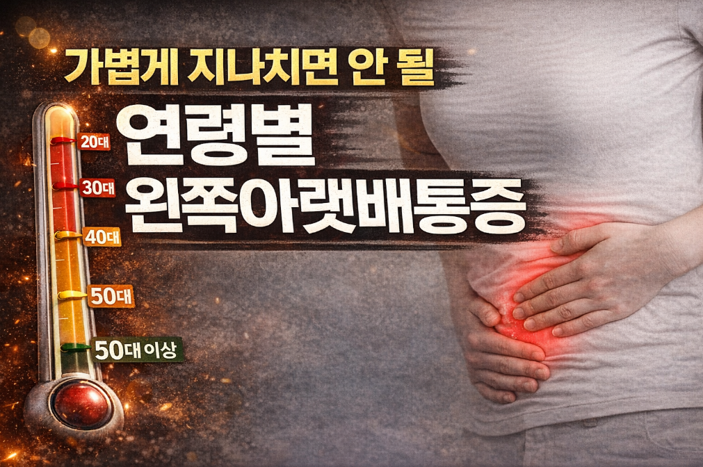 연령별 왼쪽아랫배통증, 이 증상이면 즉시 병원가세요