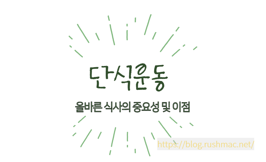 올바른 식사의 중요성 및 이점