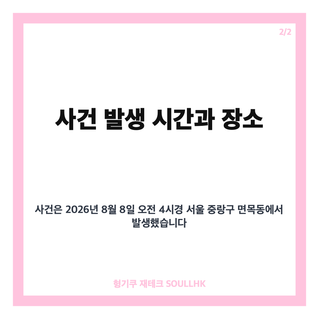 면목동 칼부림 사건, 60대 지인 2명 새벽 흉기 난동으로 사망 카드뉴스 3