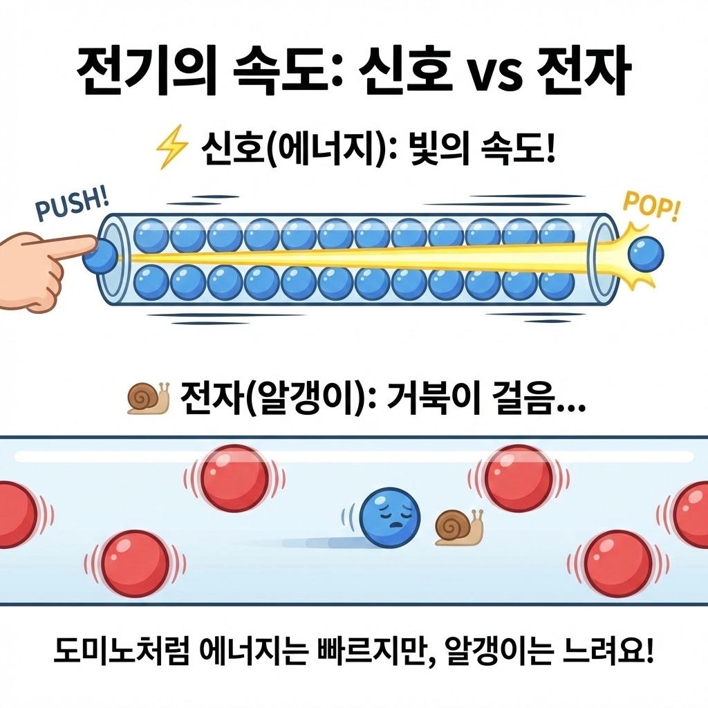 ⚡️ 7편 빛의 속도 천만의 말씀! 전선 속 전자의 충격적인 '거북이 걸음' (feat. 도미노 이론)