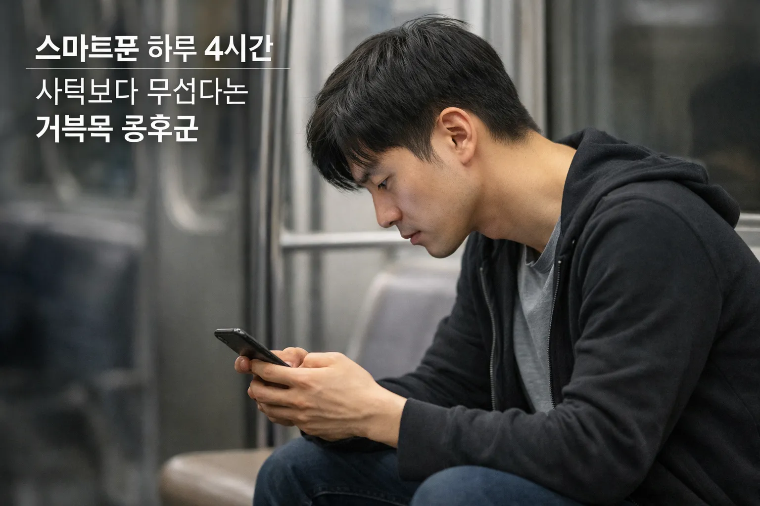 스마트폰 하루 4시간 시력보다 무섭다는 거북목 증후군