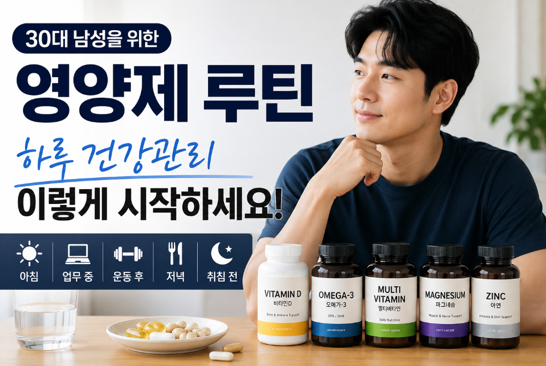 30대 남성 영양제 루틴, 아침부터 저녁까지 섭취 가이드1